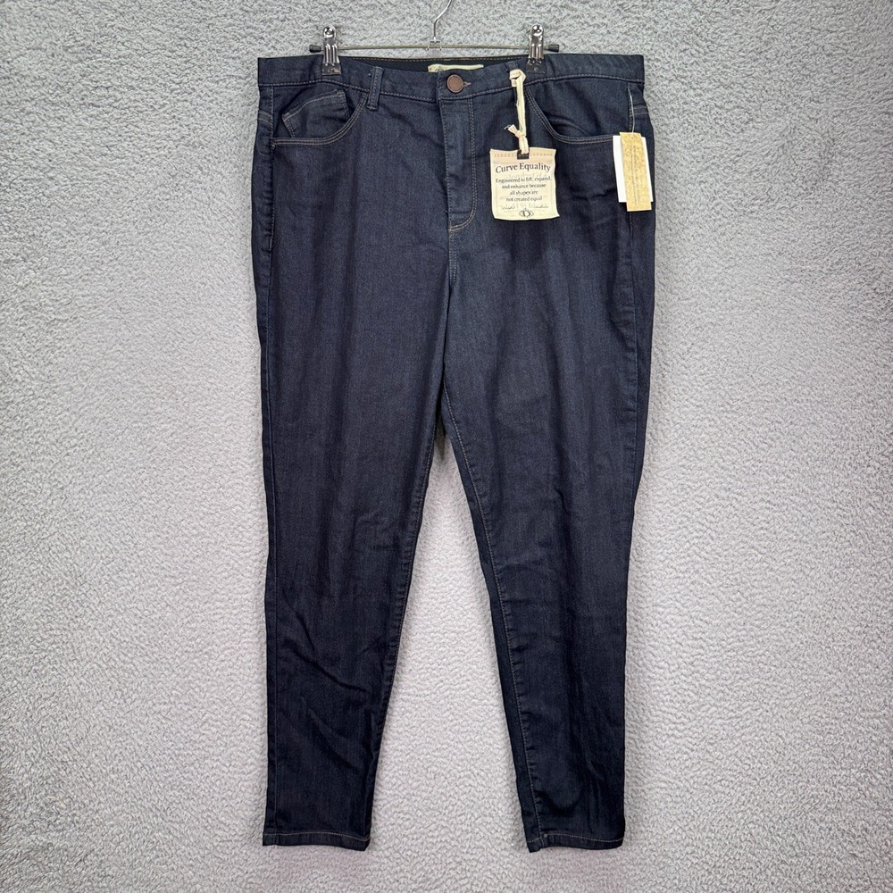 Democracy Jeans Womens 16 Blue Indigo Curve Equality Ab Technology Skinny NWT